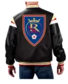Real Salt Lake Leather Bomber Jacket Back