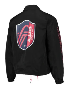 ST Louis City SC Black Full Snap Jacket Back