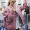Sabrina Ionescu Pink Varsity Jacket