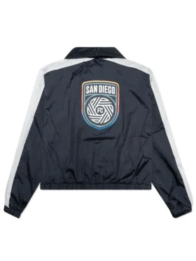 San Diego FC Black Bomber Zipper Jacket Back