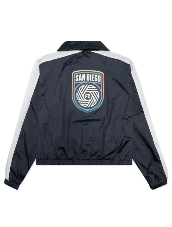 San Diego FC Black Bomber Zipper Jacket Back