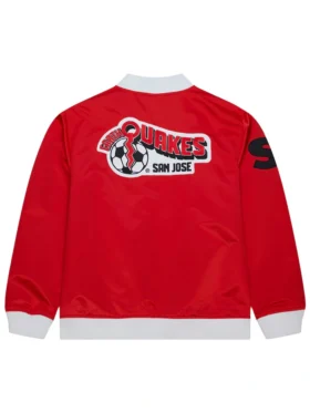 San Jose Earthquakes Red Bomber Jacket Back