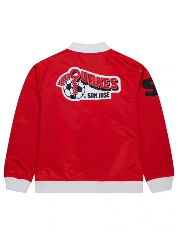 San Jose Earthquakes Red Bomber Jacket Back