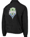 Seattle Sounders FC Black Full Snap Jacket Back
