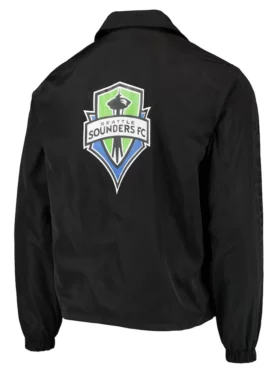 Seattle Sounders FC Black Full Snap Jacket Back