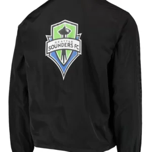 Seattle Sounders FC Black Full Snap Jacket Back