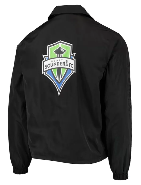 Seattle Sounders FC Black Full Snap Jacket Back