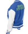 Seattle Sounders FC Blue Wool Varsity Jacket Back