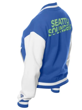 Seattle Sounders FC Blue Wool Varsity Jacket Back