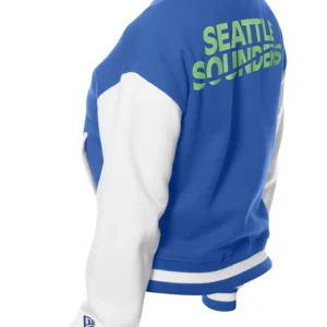 Seattle Sounders FC Blue Wool Varsity Jacket Back