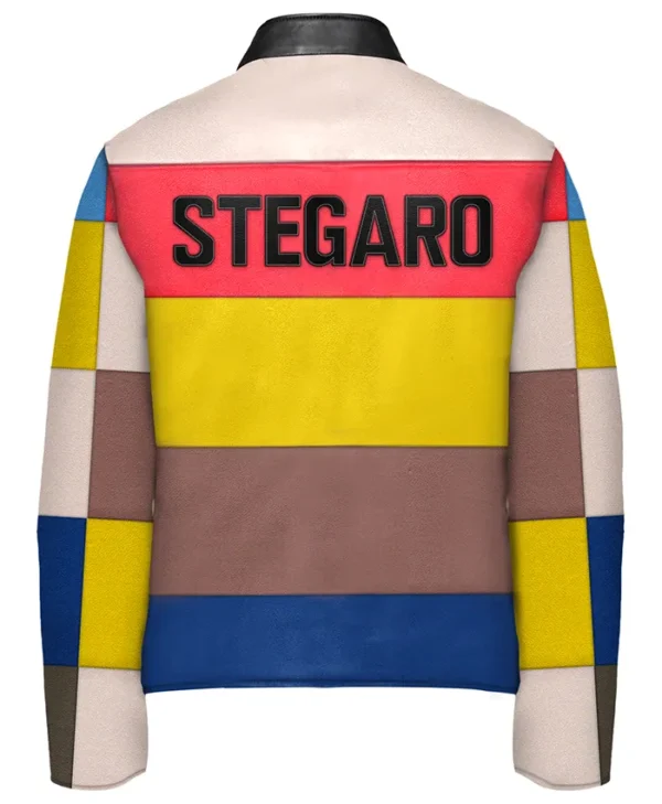 Stegaro Multicolor Leather Jacket Back