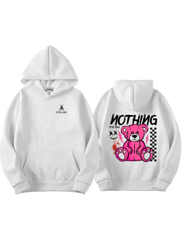 Stegaro Pink Bear Hoodie Front