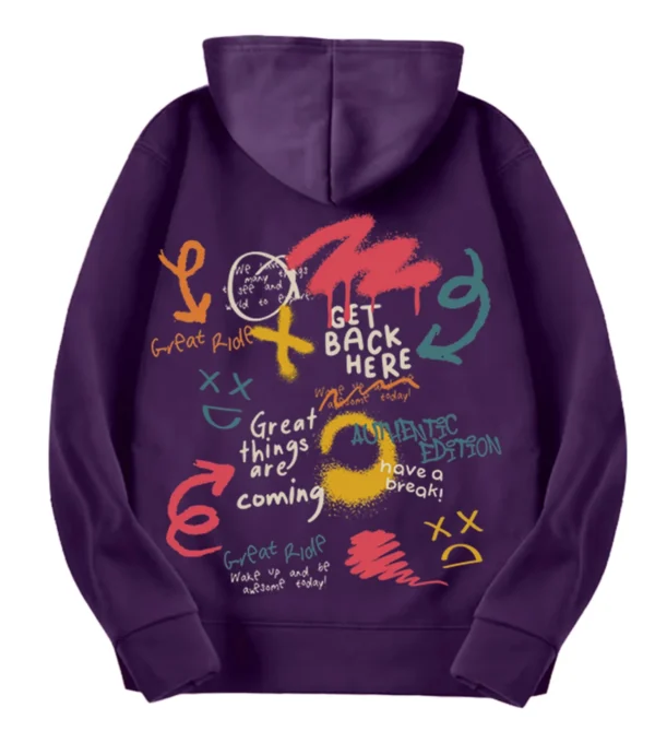 Stegaro Power Quotes Purple Hoodie
