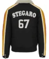 Stegaro Puffer Bomber Jacket Black Back