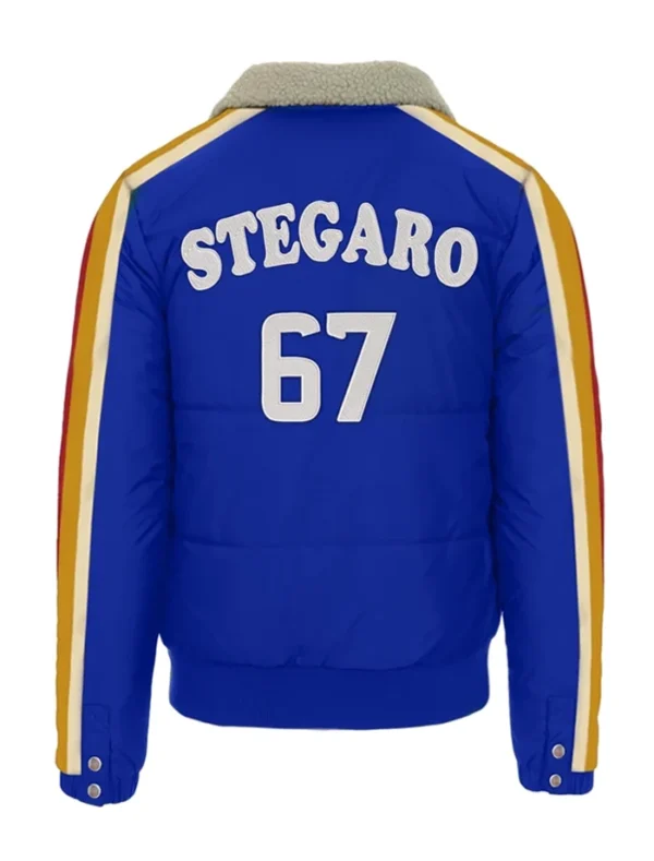 Stegaro Puffer Bomber Jacket Blue Back