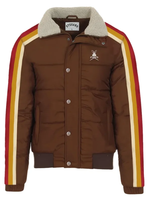 Stegaro Puffer Bomber Jacket Brown