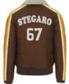 Stegaro Puffer Bomber Jacket Brown Back