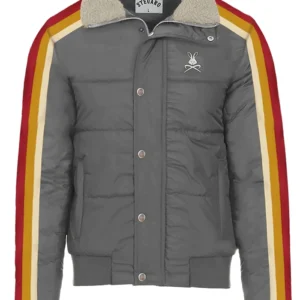 Stegaro Puffer Bomber Jacket Grey