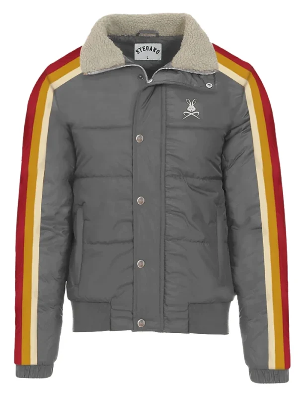 Stegaro Puffer Bomber Jacket Grey