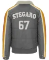 Stegaro Puffer Bomber Jacket Grey Back