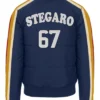 Stegaro Puffer Bomber Jacket Grey Navy Blue Back