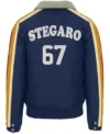 Stegaro Puffer Bomber Jacket Grey Navy Blue Back