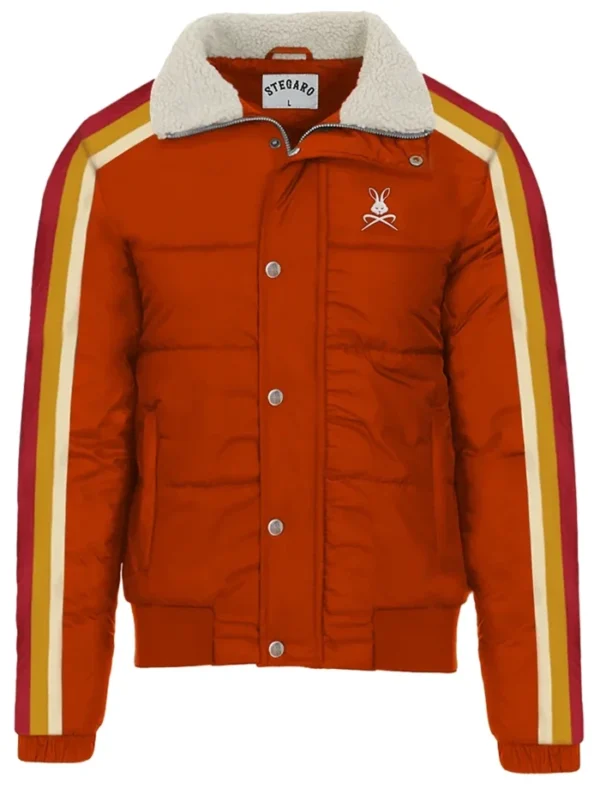 Stegaro Puffer Bomber Jacket Orange
