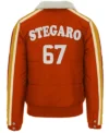 Stegaro Puffer Bomber Jacket Orange Back