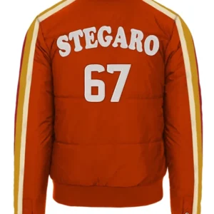 Stegaro Puffer Bomber Jacket Orange Back