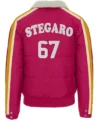 Stegaro Puffer Bomber Jacket Pink Back