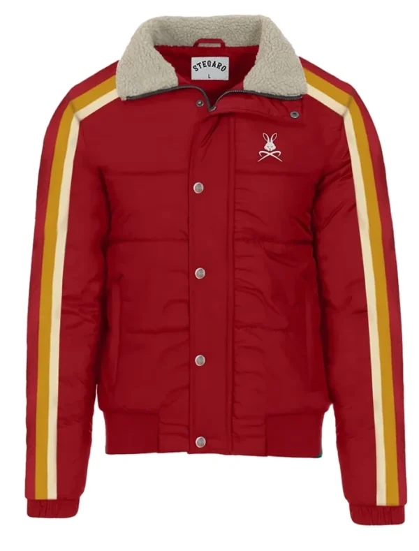 Stegaro Puffer Bomber Jacket Red