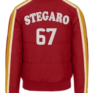 Stegaro Puffer Bomber Jacket Red Back