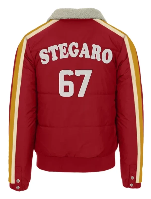 Stegaro Puffer Bomber Jacket Red Back