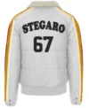 Stegaro Puffer Bomber Jacket White Back