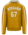 Stegaro Puffer Bomber Jacket Yellow Back