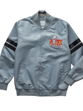 Super Bowl NFL 2025 Grey Varsity Jacket Back