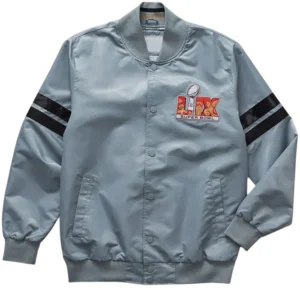 Super Bowl NFL 2025 Grey Varsity Jacket Back