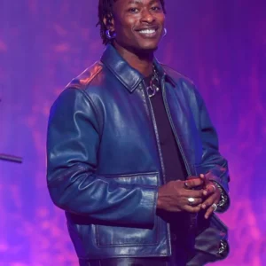 Super Bowl Soulful Celebration Lucky Daye 2025 Blue Jacket Side