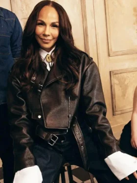 Sweetness 2025 Amanda Brugel Black Leather Jacket
