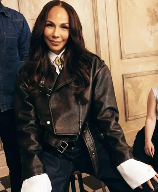 Sweetness 2025 Amanda Brugel Black Leather Jacket
