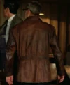 The Brutalist Jonathan Hyde Brown Leather Jacket