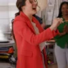 The Royal We 2025 Mallory Jansen Red Blazer Side