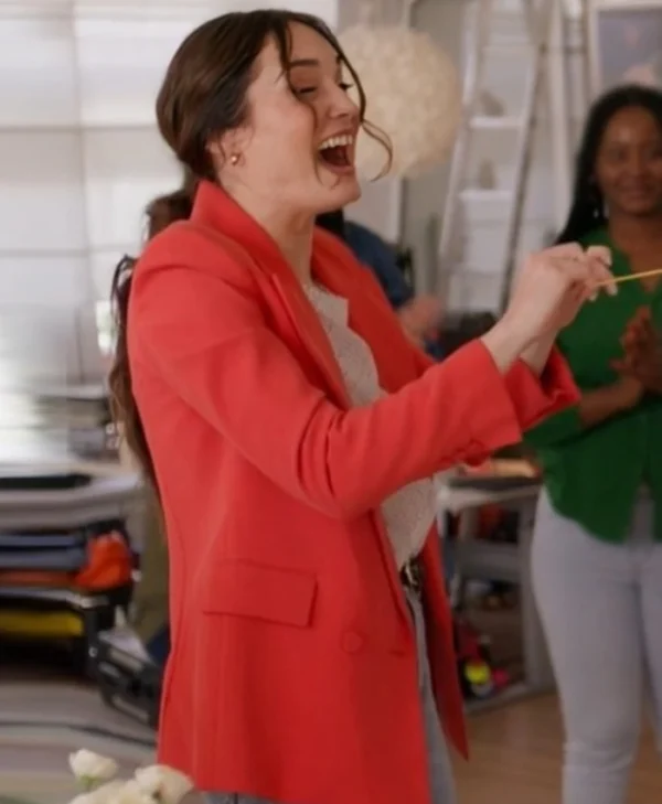 The Royal We 2025 Mallory Jansen Red Blazer Side