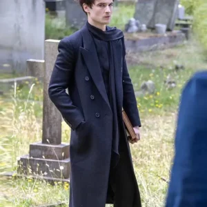 The Sandman S02 Tom Sturridge Black Wool Coat Side