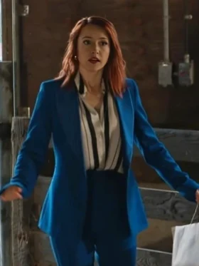 The Wish Swap 2025 Emily Tennant Blue Suit Back
