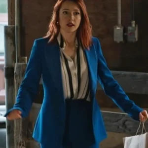 The Wish Swap 2025 Emily Tennant Blue Suit Back