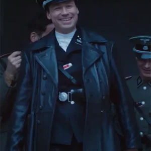 The World Will Tremble David Kross Black Leather Coat Side