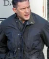 Tom Hardy MobLand Black Jacket closeup