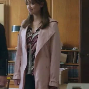 Toxic Town S01 Aimee Lou Wood Pink Coat Side