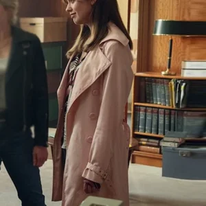 Toxic Town S01 Aimee Lou Wood Pink Coat Back